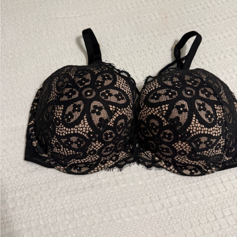 Victoria's Secret Black Lace Overlay Bra